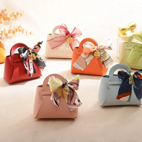 Mini Leather Gift Box with Scarf, Wedding Party, Easter Decoration, Baby Shower, Eid Candy, Cosmetics Gift Packaging, 2023 1