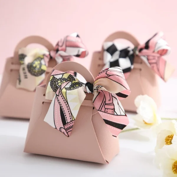 Mini Leather Gift Box with Scarf, Wedding Party, Easter Decoration, Baby Shower, Eid Candy, Cosmetics Gift Packaging, 2023 2