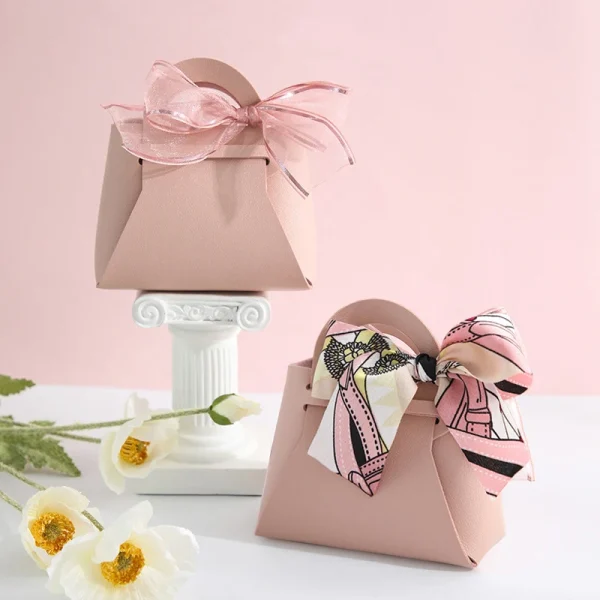 Mini Leather Gift Box with Scarf, Wedding Party, Easter Decoration, Baby Shower, Eid Candy, Cosmetics Gift Packaging, 2023 4