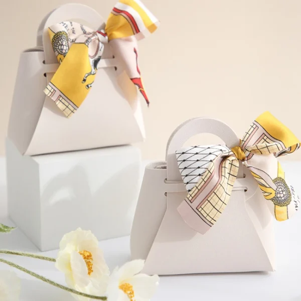 Mini Leather Gift Box with Scarf, Wedding Party, Easter Decoration, Baby Shower, Eid Candy, Cosmetics Gift Packaging, 2023 5