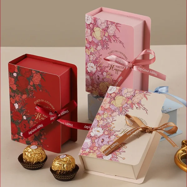 Creative Simple Book Shape Gift Box DIY Valentine's Day Wedding Party Birthday Banquet Baby Shower Candy Chocolate Package Decor 3