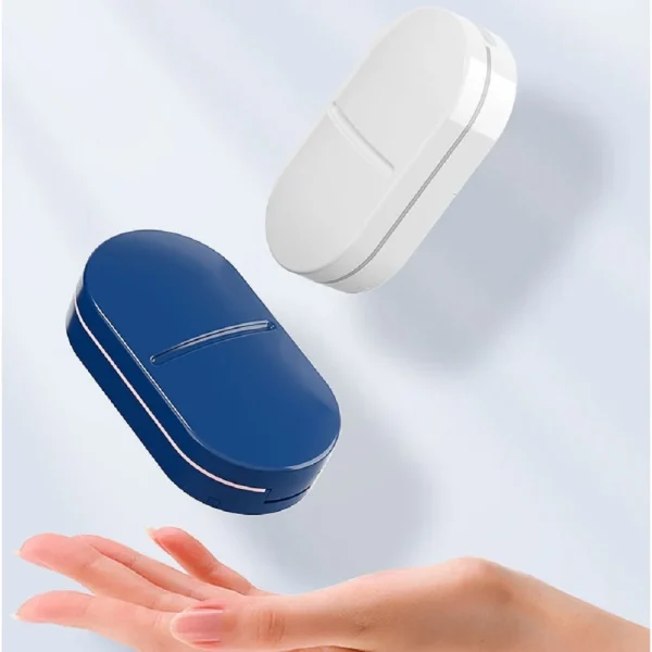 Portable Multiple Pill Cutter with Storage Box Pill Crusher Adjustable Pill Splitter Stainless Steel Cutting Blade 2