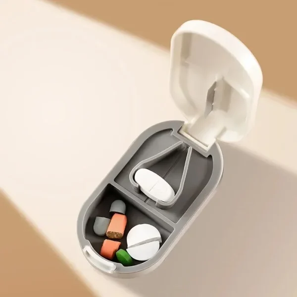 Portable Multiple Pill Cutter with Storage Box Pill Crusher Adjustable Pill Splitter Stainless Steel Cutting Blade 6