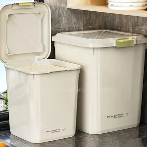 5/10KG Rice Storage Box Sealed Cereal Dispenser with Buckle Waterproof Insect Proof Grain Pet Food Container Kitchen Organizer 1