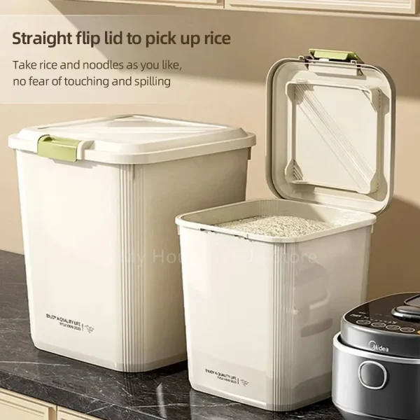 5/10KG Rice Storage Box Sealed Cereal Dispenser with Buckle Waterproof Insect Proof Grain Pet Food Container Kitchen Organizer 2