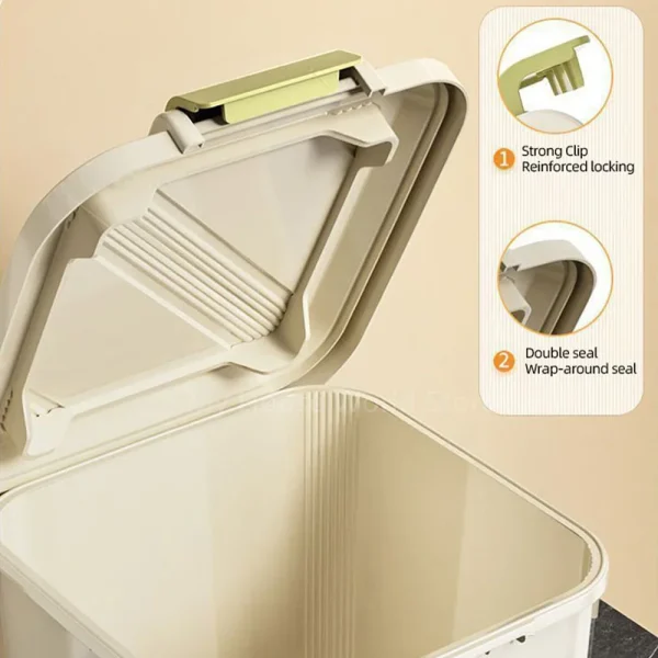 5/10KG Rice Storage Box Sealed Cereal Dispenser with Buckle Waterproof Insect Proof Grain Pet Food Container Kitchen Organizer 3