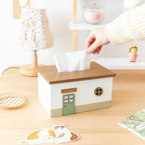 Creative Wooden Tissue Box Cover Rectangular Tissue Holder Dispenser Paper Cover Case Napkin Holder for Home Room Office Decor 1