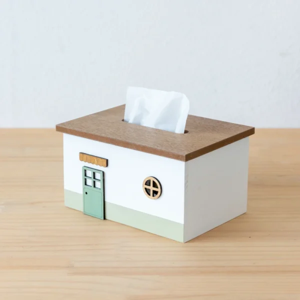 Creative Wooden Tissue Box Cover Rectangular Tissue Holder Dispenser Paper Cover Case Napkin Holder for Home Room Office Decor 2