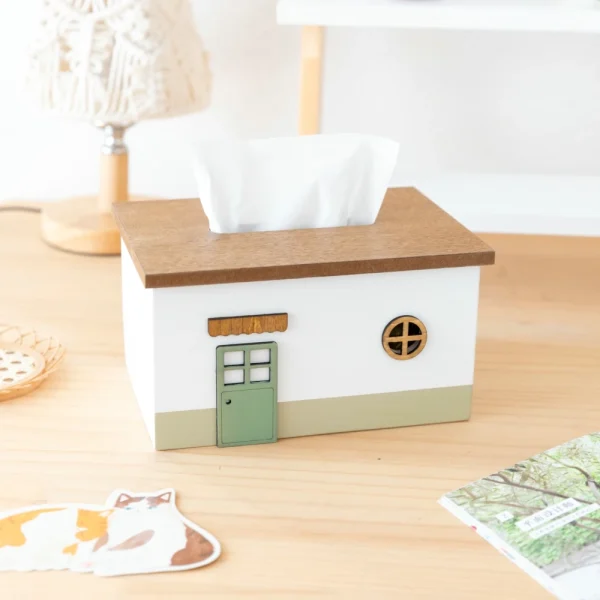 Creative Wooden Tissue Box Cover Rectangular Tissue Holder Dispenser Paper Cover Case Napkin Holder for Home Room Office Decor 3