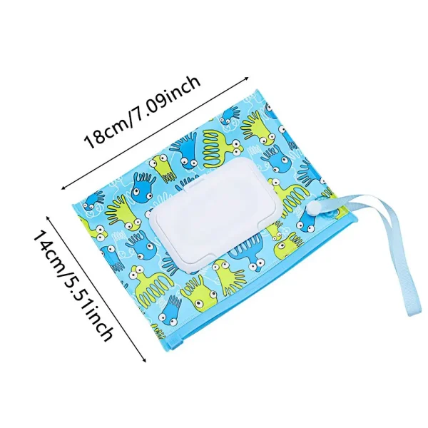 1Pcs Portable Wet Wipes Bag Flip Cover Tissue Box Cosmetic Pouch Baby Product Snap-Strap Carrying Case Stroller Accessories 6