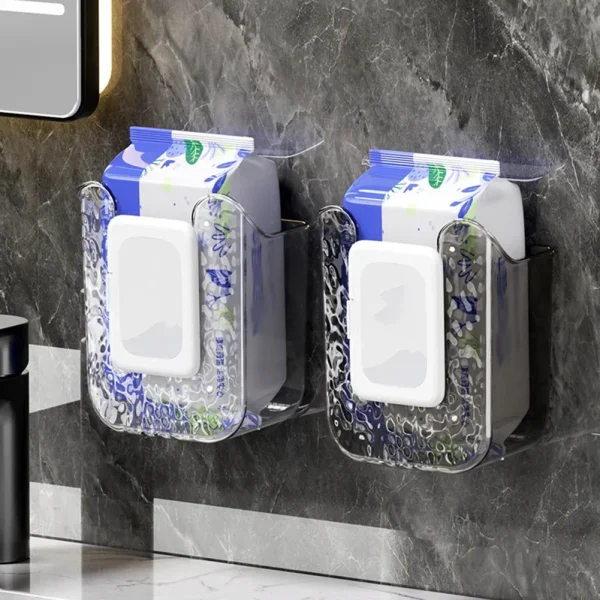 Wet wipe box Wall Mounted Wipe Tissue Organiser Box Self-Adhesive Paper Towel Dispenser for Kitchen Bathroom 1