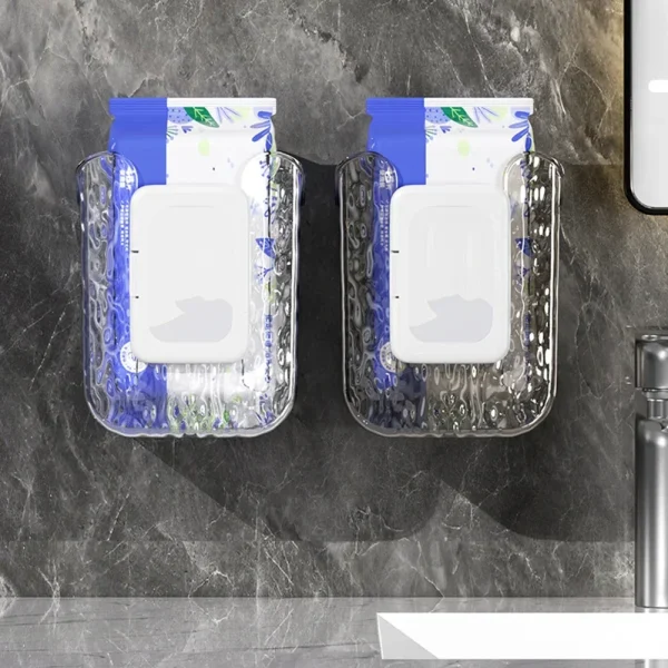 Wet wipe box Wall Mounted Wipe Tissue Organiser Box Self-Adhesive Paper Towel Dispenser for Kitchen Bathroom 3