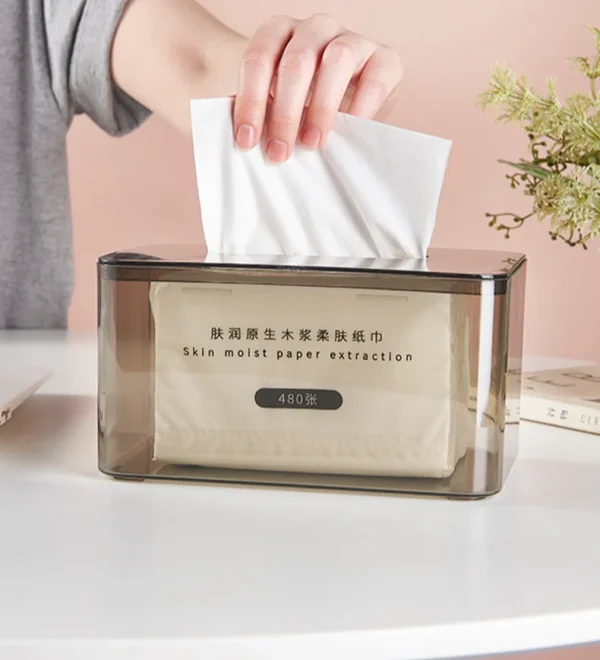 Desktop Tissue Box Nordic Simple Ins Transparent Home Living Room Tissue Box Restaurant Napkin Storage Box 2