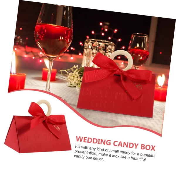 Luxury Triangle Wedding Candies Box Sanck Favor Gift Bags Wedding Birthday Movie Party Tableware Party Supplies Christmas Decor 2