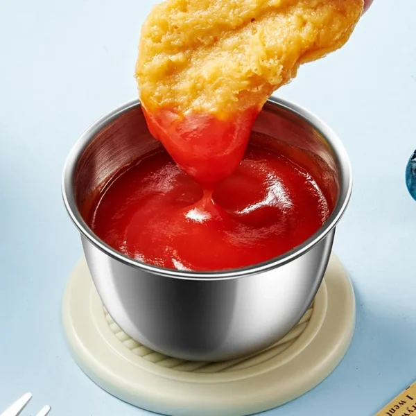 with Sealed Lid Seasoning Box Portable Leak-proof Silicone Cover Sauce Cup 304 Stainless Steel Small Storage Box 5