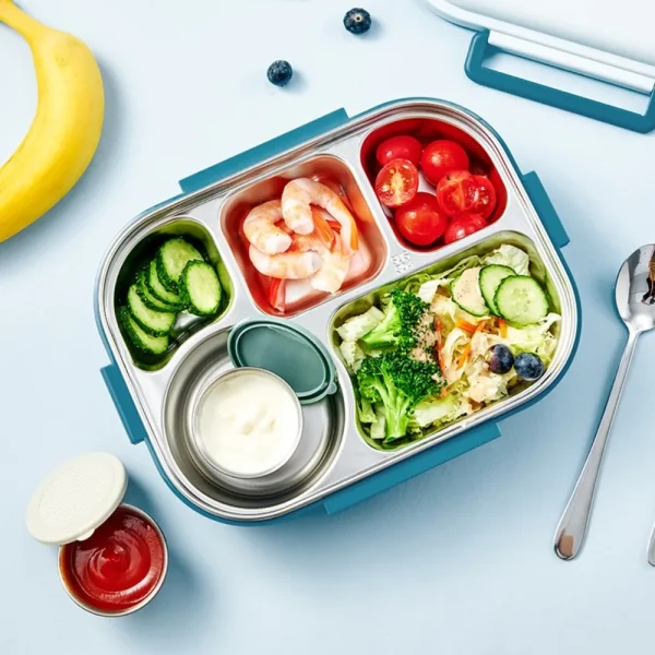 with Sealed Lid Seasoning Box Portable Leak-proof Silicone Cover Sauce Cup 304 Stainless Steel Small Storage Box 6