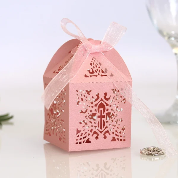 10pcs Crossing Candy Box Dragee Angel Gift Box Baby Shower Baptism Birthday First Communion Christening Easter Decoration 2