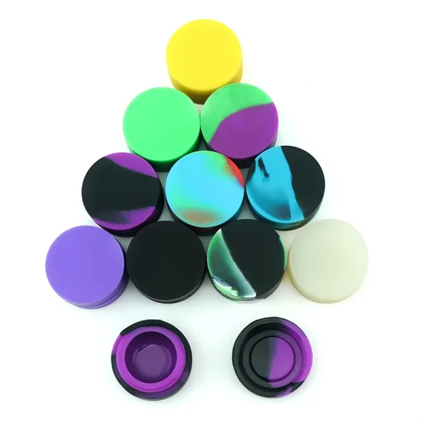 5 pcs 3ML 5ML 7ML silicone wax container Pill Storage box Oil container smoking tobacco container 3