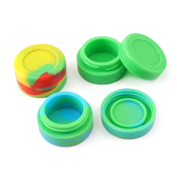 5 pcs 3ML 5ML 7ML silicone wax container Pill Storage box Oil container smoking tobacco container 5