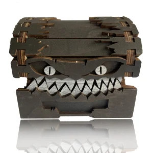 Dungeons & Dragons Treasure Chest Monster Figure - Dice Storage And Wooden Craft Collectible Display, storage box, coin box. 1