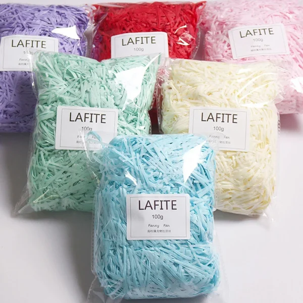DIY Colorful Shredded Crinkle Paper Raffia Candy Boxes Wedding Marriage Home Decoration Party Gift Packaging Filling Material 2