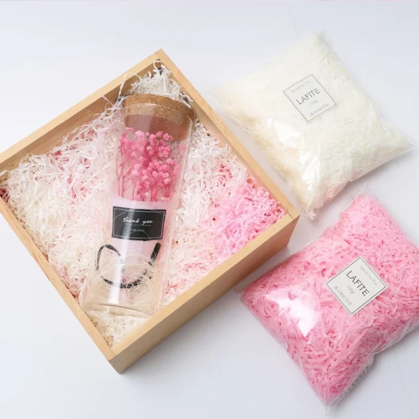 DIY Colorful Shredded Crinkle Paper Raffia Candy Boxes Wedding Marriage Home Decoration Party Gift Packaging Filling Material 5