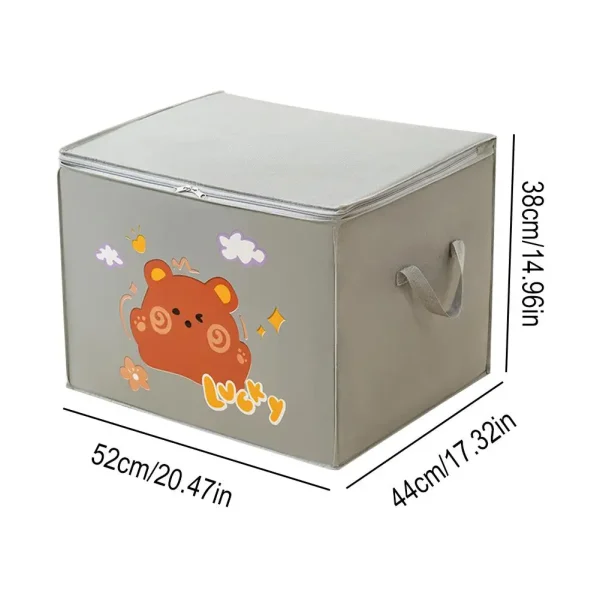 Large Capacity Clothes Quilt Storage Bag Cute Printed Pattern Foldable Dust-proof Wardrobe Storage Box Clothes Organizer 6