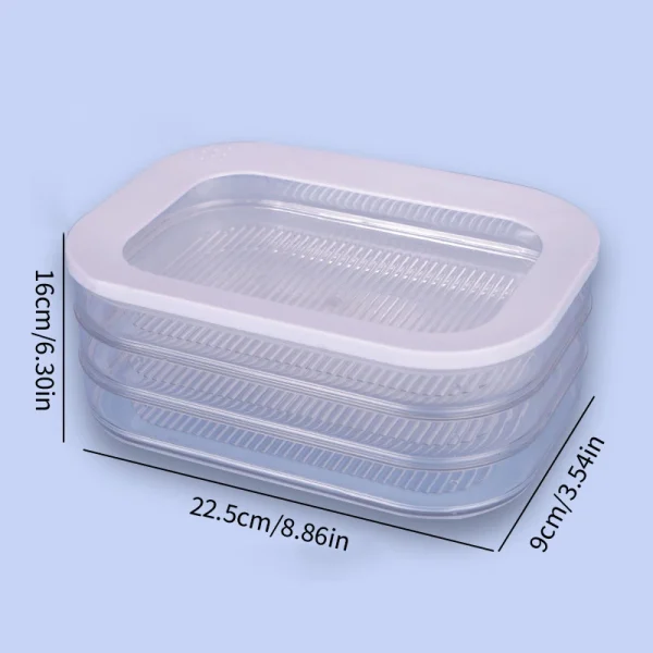 Refrigerated Crisper With Lid Food-grade Frozen Plastic Crisper Transparent Storage Box For Kitchen Refrigerator Fresh Bowl 6