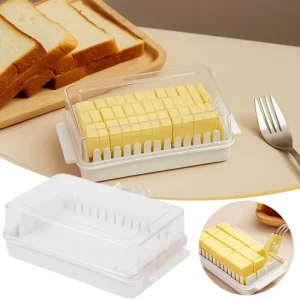 Covered Butter Cutting Storage Box Refrigerator Cheese Cheese Baking Storage Storage Fresh Baking Butter Knife Cutter Convenient 1