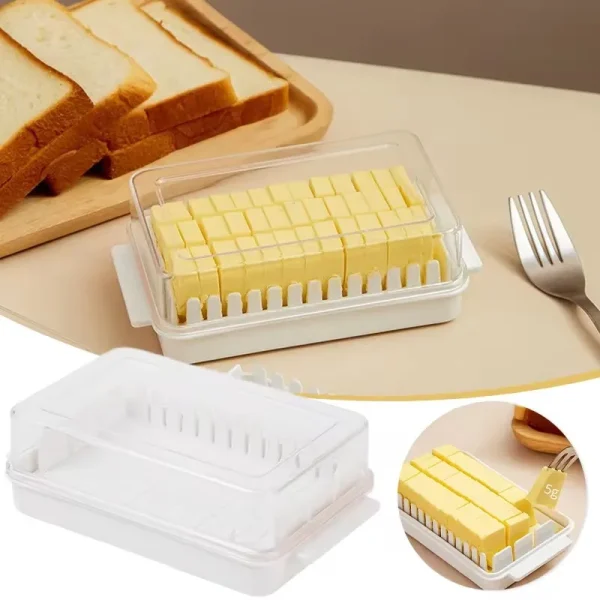 Covered Butter Cutting Storage Box Refrigerator Cheese Cheese Baking Storage Storage Fresh Baking Butter Knife Cutter Convenient 1