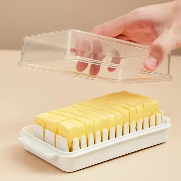 Covered Butter Cutting Storage Box Refrigerator Cheese Cheese Baking Storage Storage Fresh Baking Butter Knife Cutter Convenient 2