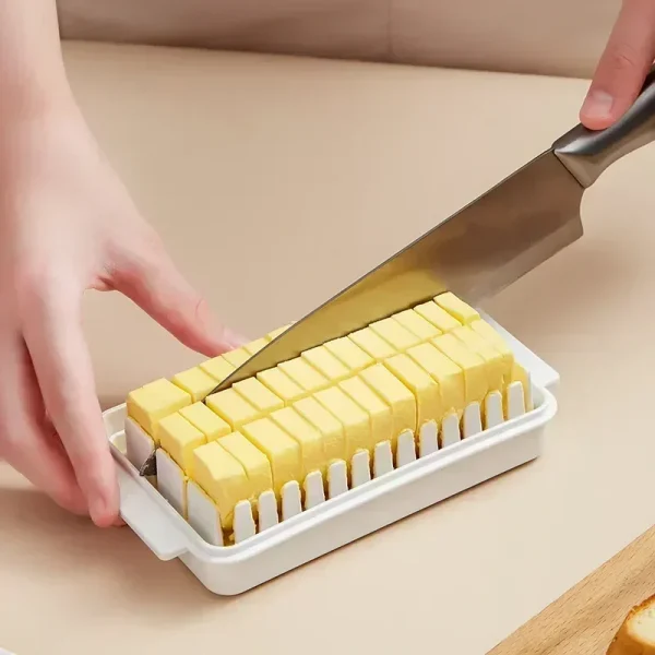Covered Butter Cutting Storage Box Refrigerator Cheese Cheese Baking Storage Storage Fresh Baking Butter Knife Cutter Convenient 4