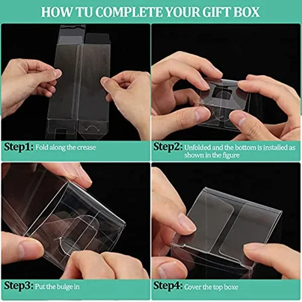 Square Clear Pvc Boxes Chocolate Toys/Jewelry/Candy Wedding Gift Boxes Transparent Birthday Gift Packing Box  Wholesale 4
