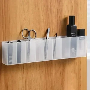 Wall Mounted 3Grids Organizer Mirror Cabinet Self-adhesive Small Objects Storage Box Eyebrow Pencil Lipstick Lip Glaze Organizer 1