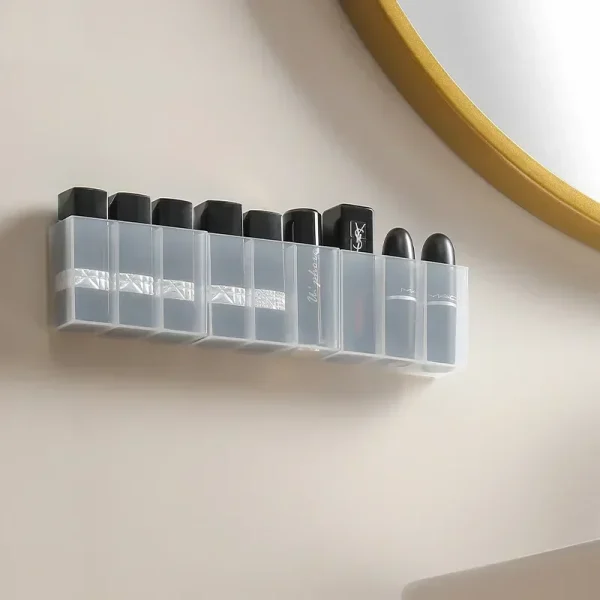 Wall Mounted 3Grids Organizer Mirror Cabinet Self-adhesive Small Objects Storage Box Eyebrow Pencil Lipstick Lip Glaze Organizer 4