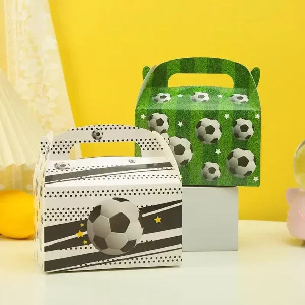 12pcs/set 6.3*3.54*3.54inch Exquisite Creative Party Sports P.E. Football Soccer Donut Cake Paking Gift Box 1