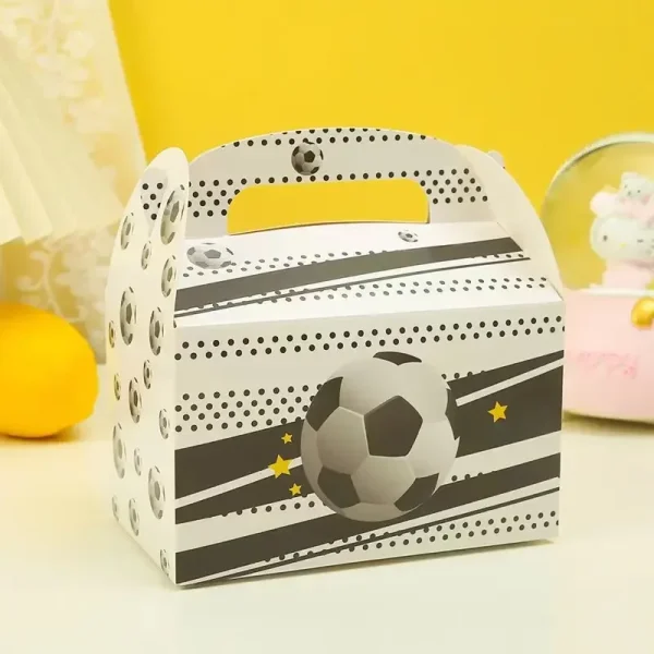 12pcs/set 6.3*3.54*3.54inch Exquisite Creative Party Sports P.E. Football Soccer Donut Cake Paking Gift Box 4