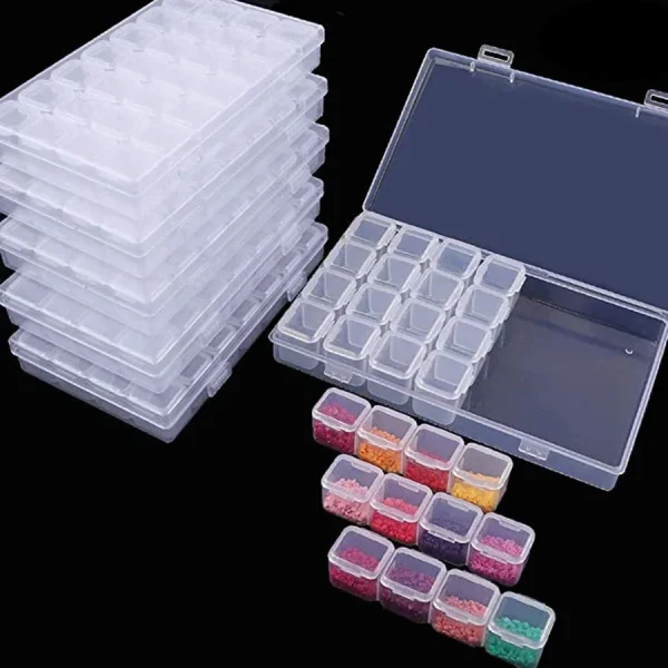 1pc 28 grids clear plastic storage box storage container case for jewelry diamond embroidery art craft Accessory organizer case 5