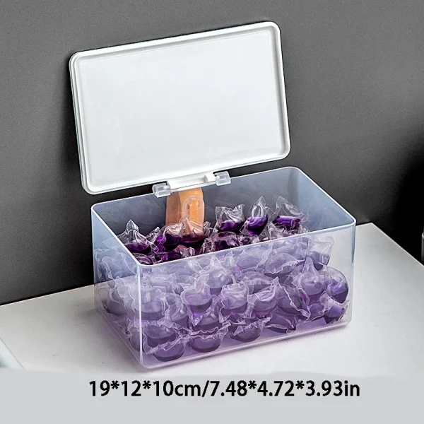 1pc Laundry Pods Container Large Capacity Laundry Detergent Storage Box Laundry Powder Scent Beads Organizer Moisture-proof 5