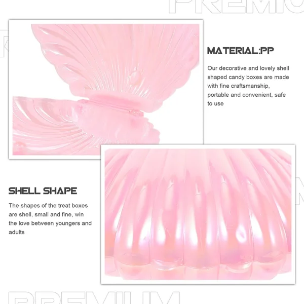 20 Pcs Candy Box Gift Packages Boxes Party Favor Containers Shell Tabletop Decor Sea Holder Pp Plastic Seashell 2