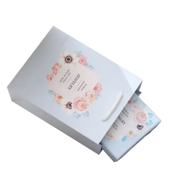 1Pc Blue Flower Jewelry Gift Box Bracelet Necklace Earrings Ring Organizer Storage Box Square Jewelry Display Gifts Box Holder 5