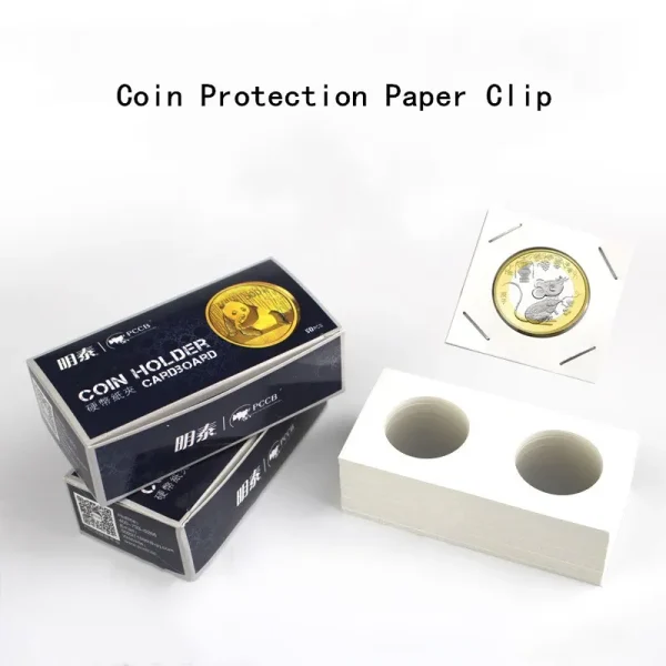 50pcs/Box Coin Paper Clip Coin Collection Album 23-40mm Sizes Money Penny Protective Storage Case Stamp Coin Holders Cover 1