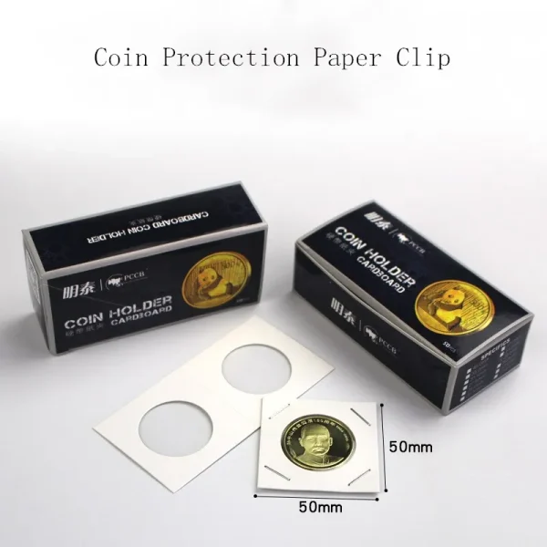 50pcs/Box Coin Paper Clip Coin Collection Album 23-40mm Sizes Money Penny Protective Storage Case Stamp Coin Holders Cover 2