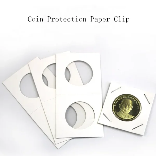 50pcs/Box Coin Paper Clip Coin Collection Album 23-40mm Sizes Money Penny Protective Storage Case Stamp Coin Holders Cover 3