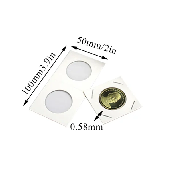 50pcs/Box Coin Paper Clip Coin Collection Album 23-40mm Sizes Money Penny Protective Storage Case Stamp Coin Holders Cover 5