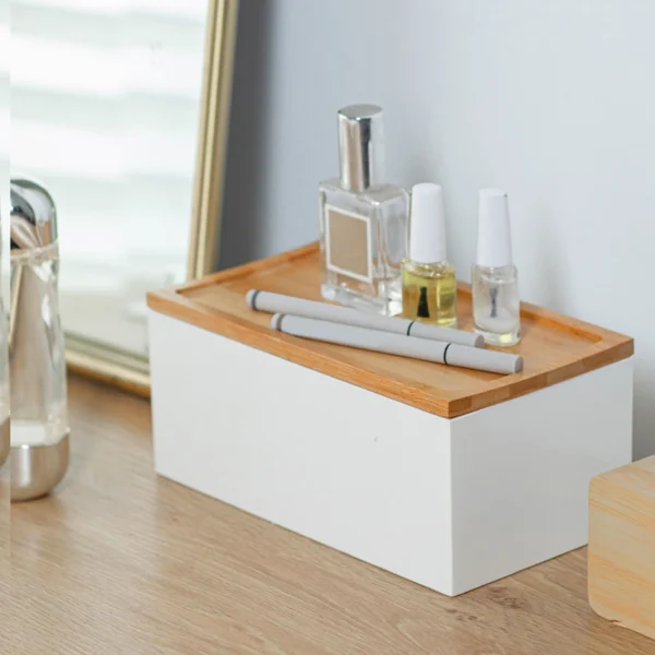Desk Organizer Multipurpose Durable Sundries Storage Makeup Organizer Box for Dresser Desktop Vanity Countertop Bathroom 3