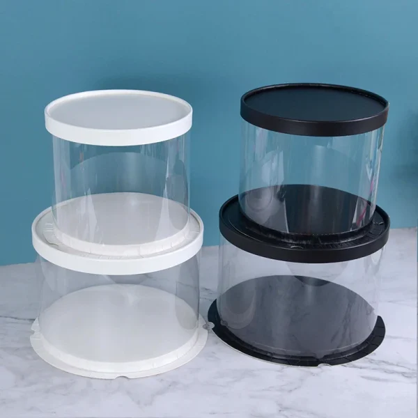 4/6inch PVC Clear Cake Boxes Round Transparent Cake Gift Packaging Box Birthday Wedding Anniversary Party Dessert Present Decor 2