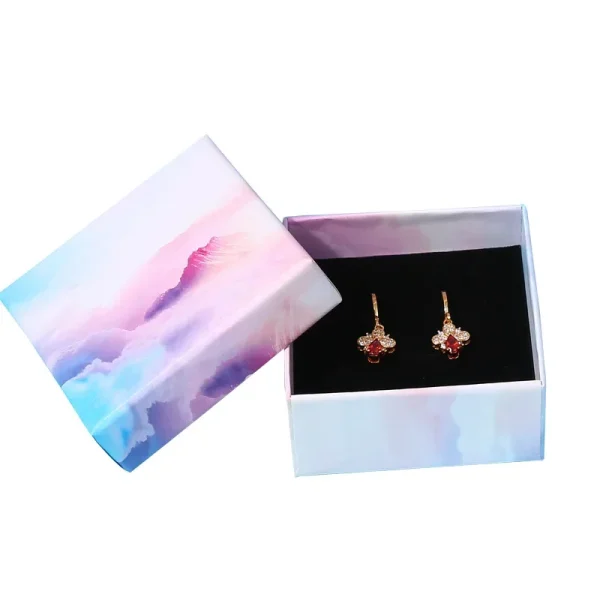 Gradient Cloud Style Jewelry Gift Box Bracelets Earring Ring Necklace Jewelry Set Box Square Round Packaging Cases Display 8Size 6