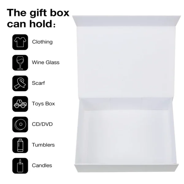 Magnetic Large Gift Box with Lid 33x25x12CM Collapsible Gift Packaging Box for Present Graduation Birthday Wedding Groomsman Box 3