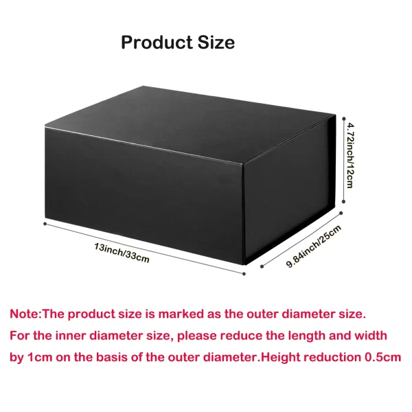 Magnetic Large Gift Box with Lid 33x25x12CM Collapsible Gift Packaging Box for Present Graduation Birthday Wedding Groomsman Box 6